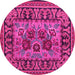 Round Persian Pink Traditional Rug, tr926pnk