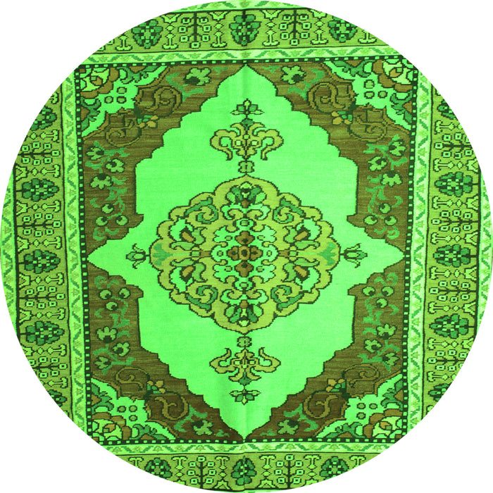 Square Persian Green Traditional Rug, tr927grn