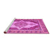 Sideview of Machine Washable Persian Pink Traditional Rug, wshtr927pnk