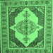 Square Persian Emerald Green Traditional Rug, tr927emgrn