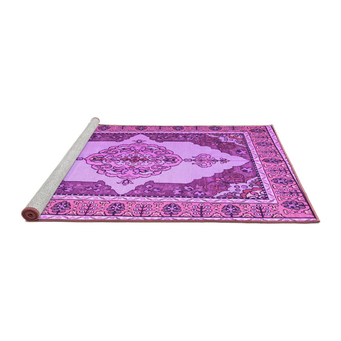 Sideview of Machine Washable Persian Purple Traditional Area Rugs, wshtr927pur