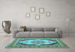 Machine Washable Persian Light Blue Traditional Rug in a Living Room, wshtr927lblu