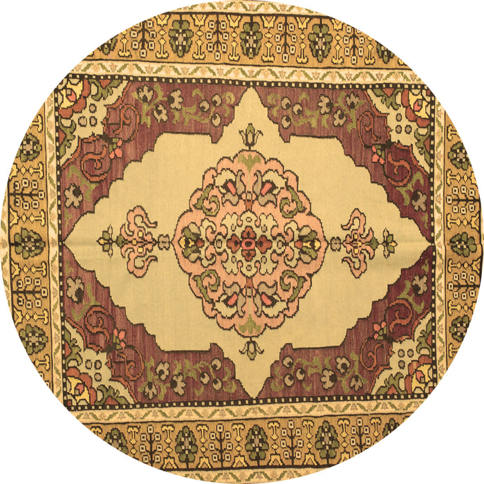 Round Machine Washable Persian Brown Traditional Rug, wshtr927brn