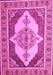 Machine Washable Persian Pink Traditional Rug, wshtr927pnk