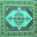 Square Persian Turquoise Traditional Rug, tr927turq