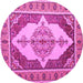 Round Persian Pink Traditional Rug, tr927pnk