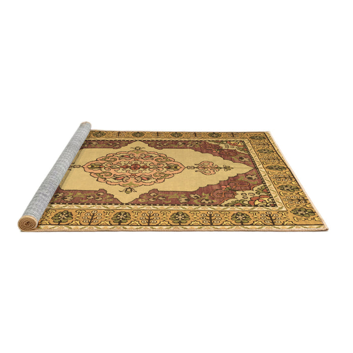 Sideview of Machine Washable Persian Brown Traditional Rug, wshtr927brn