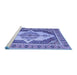 Sideview of Machine Washable Persian Blue Traditional Rug, wshtr927blu