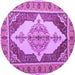 Round Persian Purple Traditional Rug, tr927pur