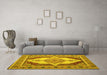 Machine Washable Persian Yellow Traditional Rug in a Living Room, wshtr927yw