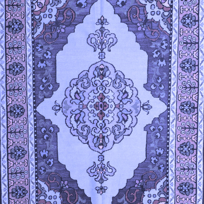 Machine Washable Persian Blue Traditional Rug, wshtr927blu