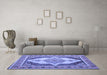 Machine Washable Persian Blue Traditional Rug in a Living Room, wshtr927blu