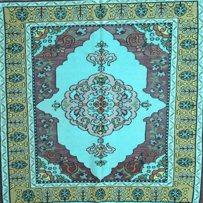 Square Machine Washable Persian Light Blue Traditional Rug, wshtr927lblu