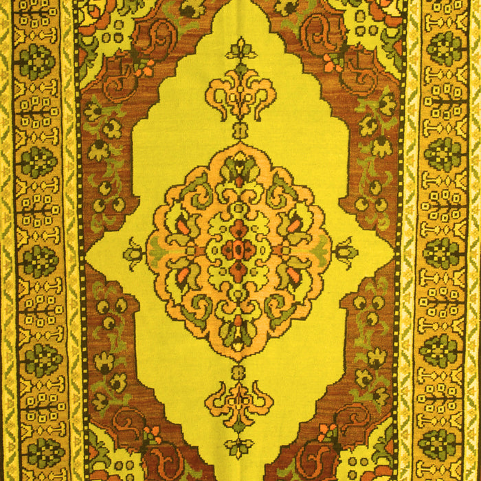 Machine Washable Persian Yellow Traditional Rug, wshtr927yw