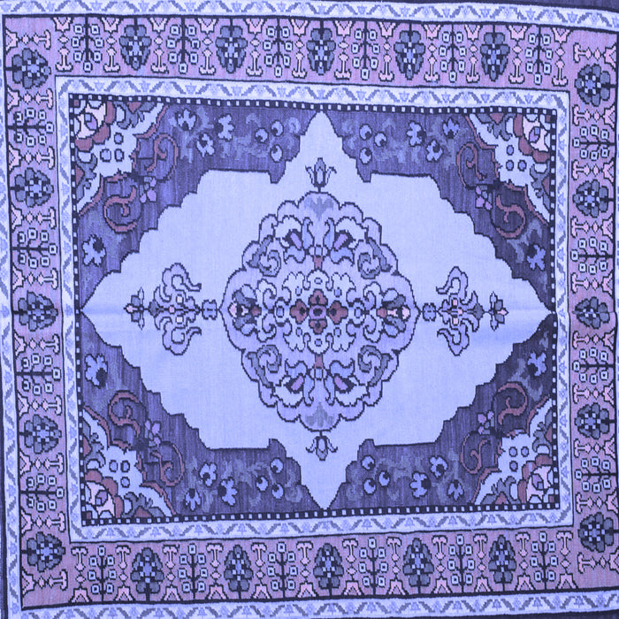 Square Machine Washable Persian Blue Traditional Rug, wshtr927blu
