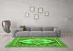 Machine Washable Persian Green Traditional Area Rugs in a Living Room,, wshtr927grn