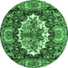 Round Persian Emerald Green Traditional Rug, tr928emgrn