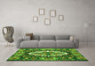 Machine Washable Persian Green Traditional Area Rugs in a Living Room,, wshtr928grn