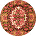 Square Persian Orange Traditional Rug, tr928org
