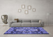 Machine Washable Persian Blue Traditional Rug in a Living Room, wshtr928blu