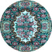 Round Persian Light Blue Traditional Rug, tr928lblu