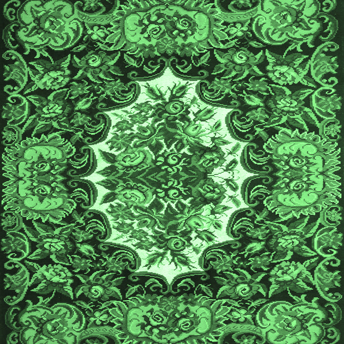 Square Persian Emerald Green Traditional Rug, tr928emgrn