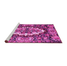 Sideview of Machine Washable Persian Pink Traditional Rug, wshtr928pnk