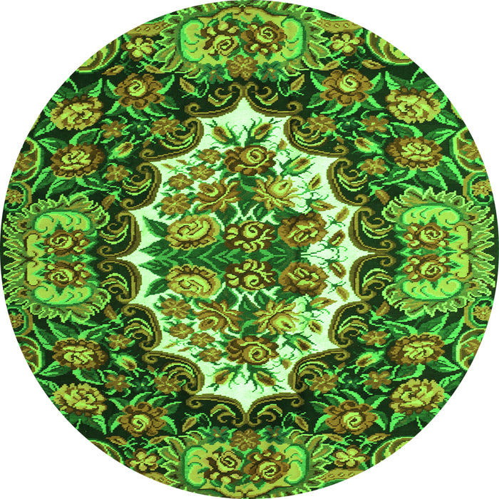 Square Persian Green Traditional Rug, tr928grn