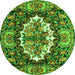 Square Persian Green Traditional Rug, tr928grn