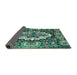 Sideview of Persian Turquoise Traditional Rug, tr928turq