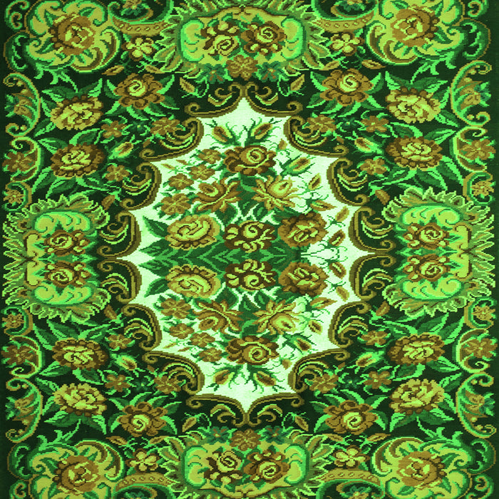 Serging Thickness of Persian Green Traditional Rug, tr928grn