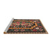 Sideview of Machine Washable Traditional Orange Brown Rug, wshtr929