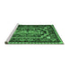 Sideview of Machine Washable Medallion Emerald Green French Area Rugs, wshtr929emgrn