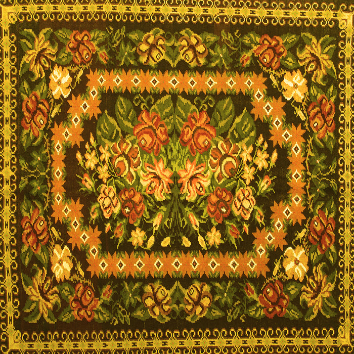 Square Medallion Yellow French Rug, tr929yw
