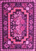 Machine Washable Medallion Pink French Rug, wshtr929pnk