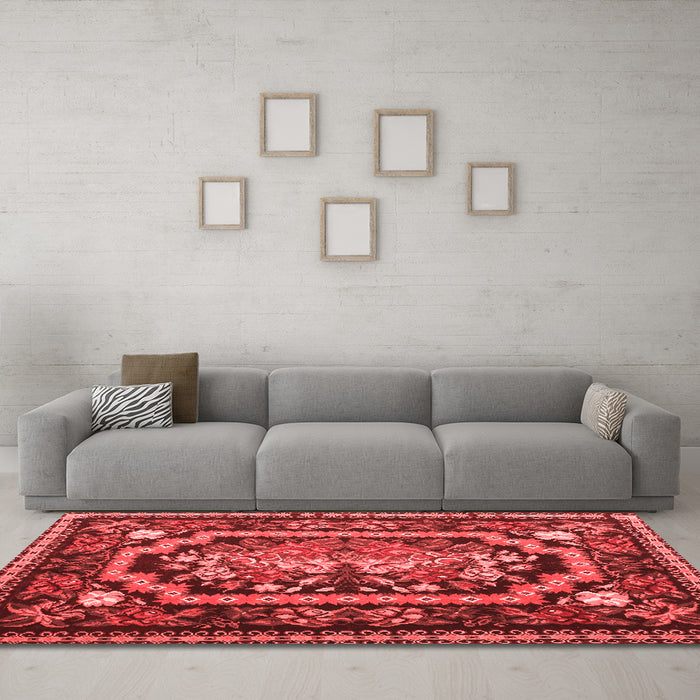 French Red Washable Rugs