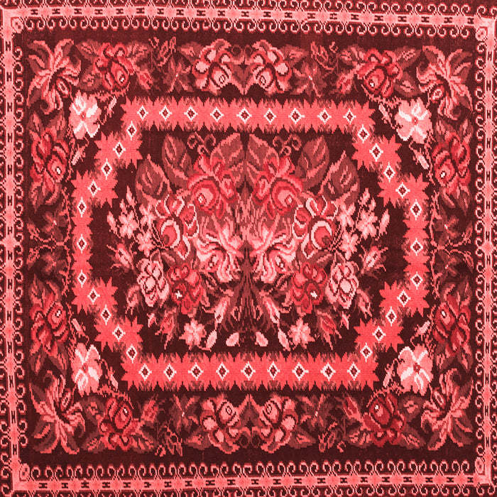 Machine Washable Medallion Red French Rug, wshtr929red