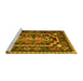 Sideview of Machine Washable Medallion Yellow French Rug, wshtr929yw