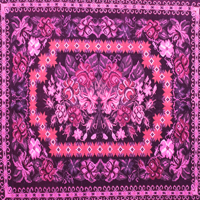 Square Medallion Pink French Rug, tr929pnk