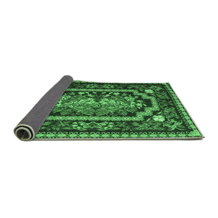 Sideview of Medallion Emerald Green French Rug, tr929emgrn