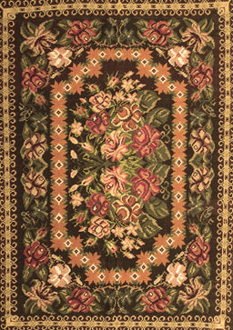 Medallion Brown French Rug, tr929brn