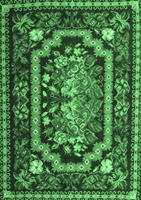 Medallion Emerald Green French Rug, tr929emgrn