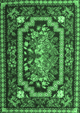 Medallion Emerald Green French Rug, tr929emgrn