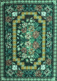 Medallion Turquoise French Rug, tr929turq