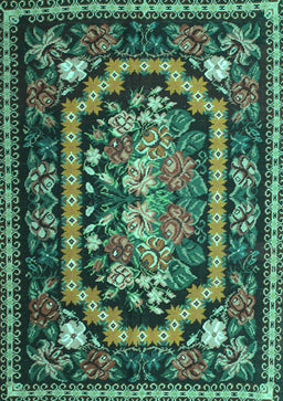 Medallion Turquoise French Rug, tr929turq