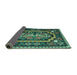 Sideview of Medallion Turquoise French Rug, tr929turq