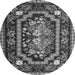 Machine Washable Medallion Gray French Rug, wshtr929gry