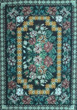 Medallion Light Blue French Rug, tr929lblu