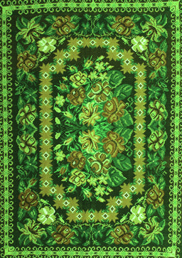 Medallion Green French Rug, tr929grn