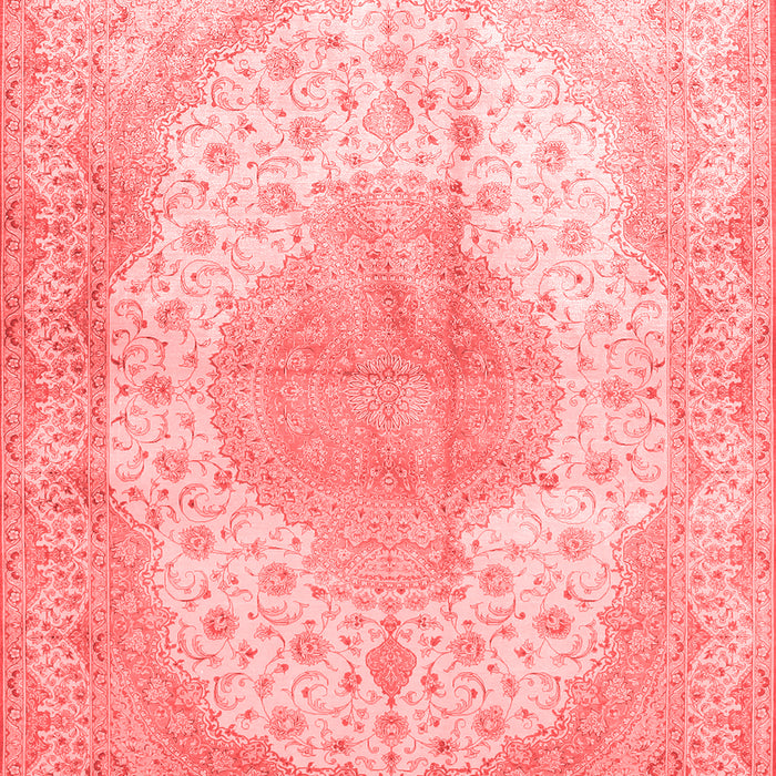 Machine Washable Medallion Red Traditional Rug, wshtr92red